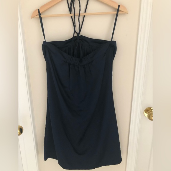 NWT Gap navy blue halter tie neck dress - Picture 3 of 8
